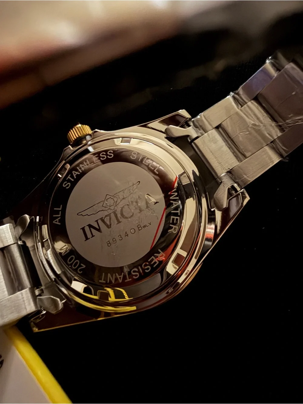 Invicta Two-Tone Black and Gold Men's Stainless Steel Watch